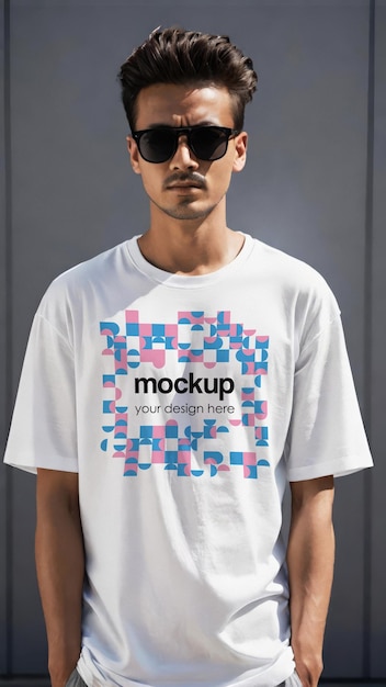 T-shirt mockup tee showcase modello unisex estetico branding merch mockup