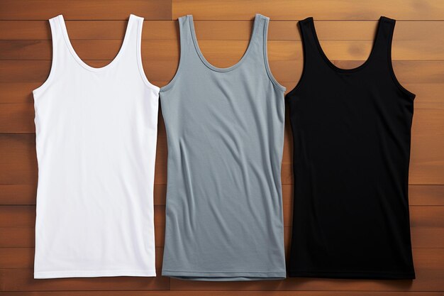 T-shirt senza maniche in grigio bianco e nero