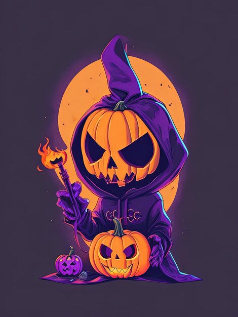 T-shirt spettrali di Halloween disegna graziosi felpe con teschi e zucche e adorabili adesivi fantasma