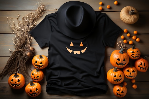 T-shirt stile Halloween mock up stile AI generato