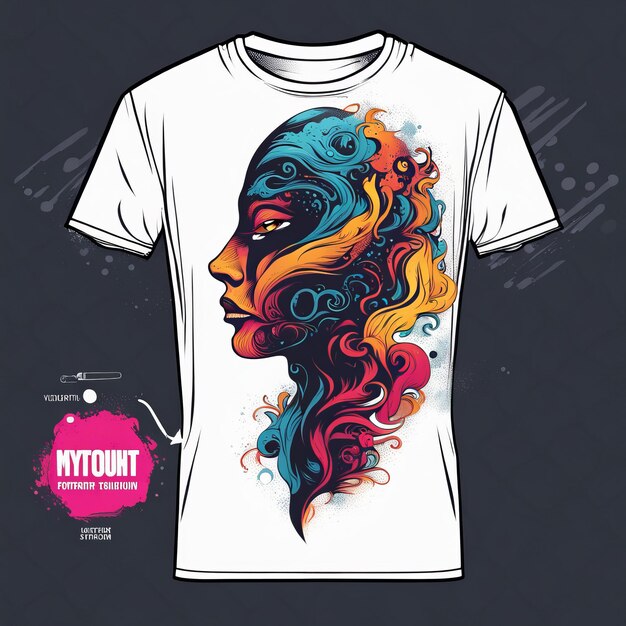 T-shirt vector design illustrazione sfondo a colori con colorato splash disegno a colori t