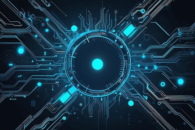 Tabella di circuito futuristico astratto Alta tecnologia informatica sfondo di colore blu