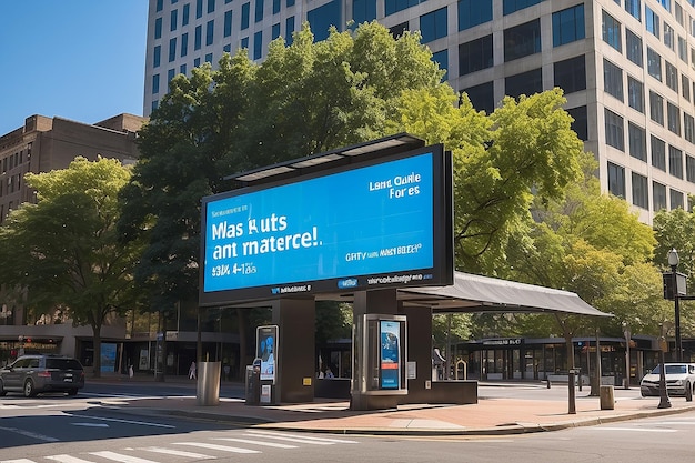 Tabella pubblicitaria della fermata dell'autobus nel centro di Washington DC