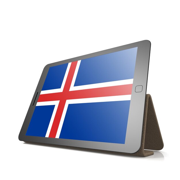 Tablet con bandiera dell'Islanda