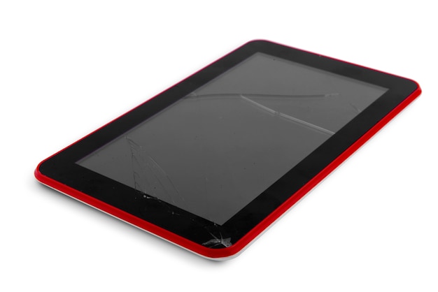 Tablet con schermo di vetro rotto