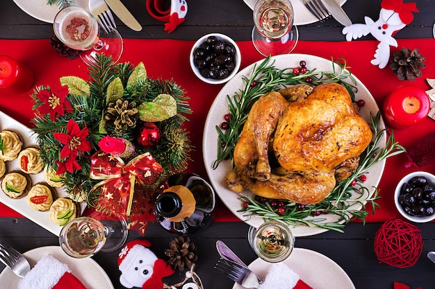 Tacchino al forno Cena di Natale.