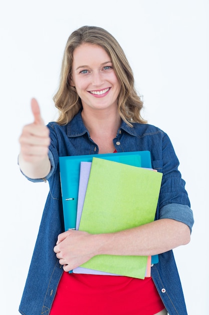 Taccuino e archivio sorridenti della tenuta dello studente