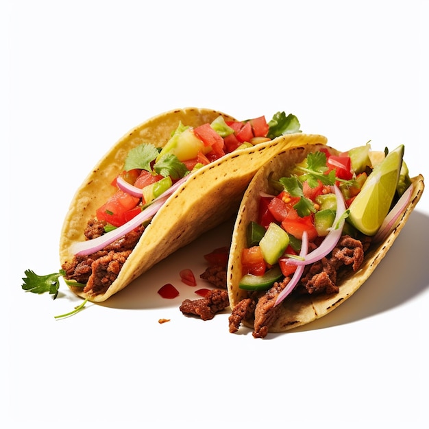 tacos con carne e verdure