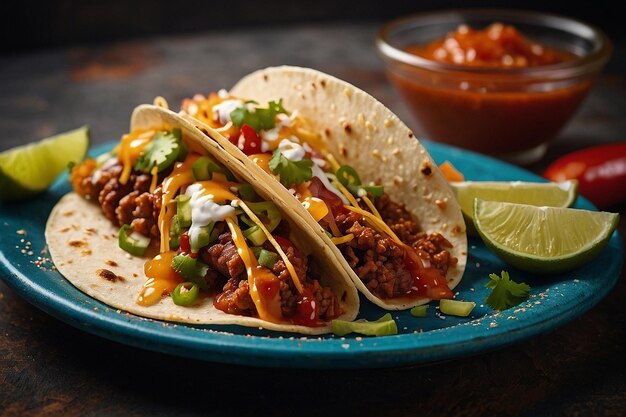 Tacos con salsa dolce e piccante