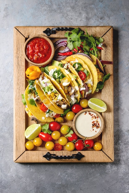 Tacos di mais vegetariano