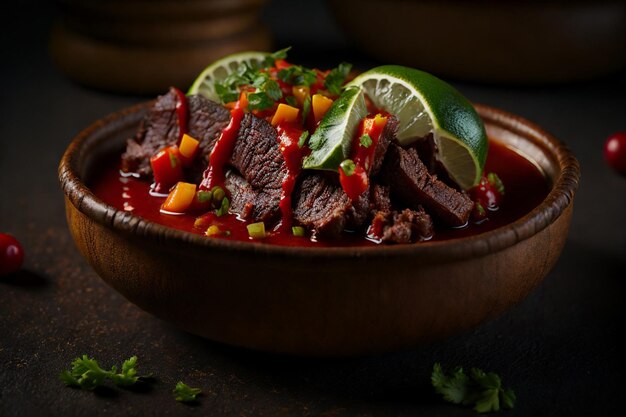 tacos messicani con carne di manzo in salsa di pomodoro e salsa