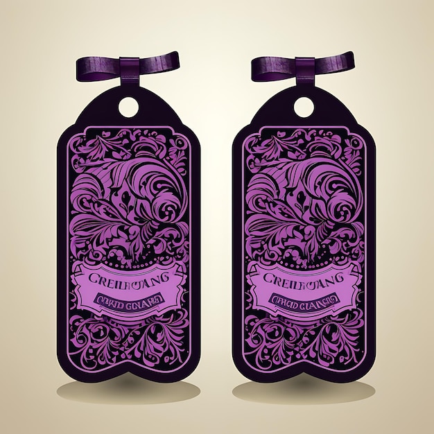 Tag Kombucha Bottle Shaped Tag Card Purple Color Cardst Tag Collection 2D Flat Animal Card