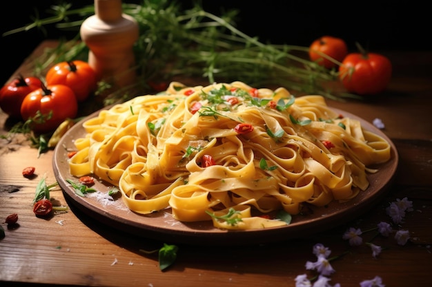 Tagliatelle Di Pasta Italiana