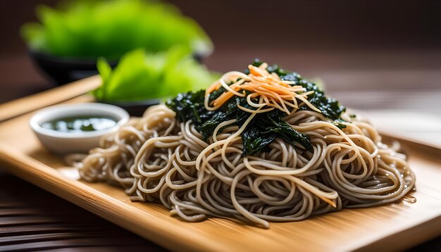 tagliatelle di soba con alghe secche