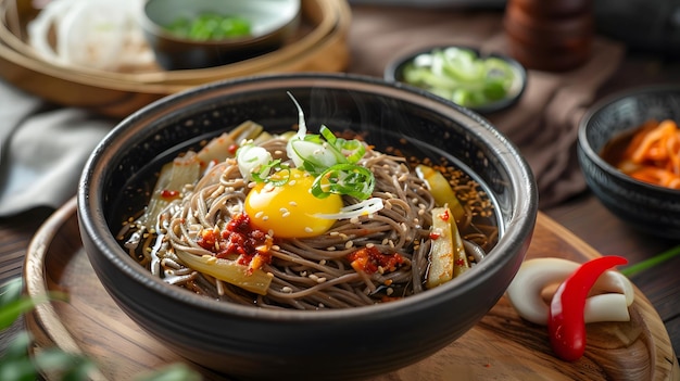 tagliatelle fredde di grano saraceno Naengmyeon