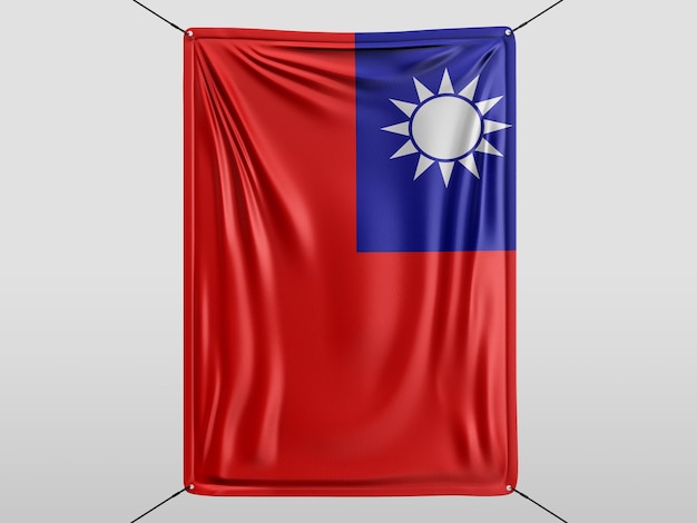 taiwan di bandiera di rendering 3D Isolato e sfondo bianco