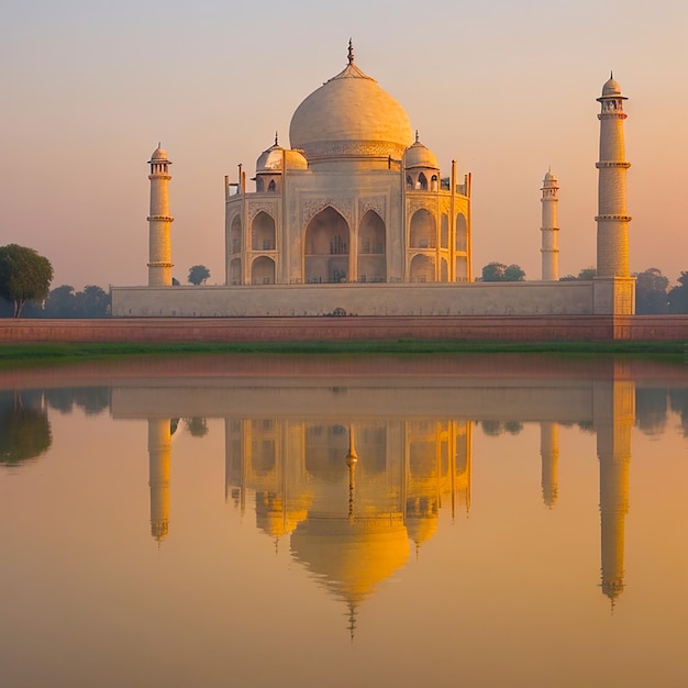 Taj Mahal Agra Uttar Pradesh India vista di un giorno soleggiato generata da AI