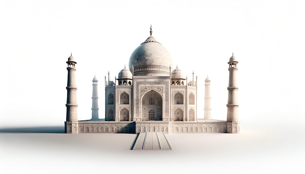 Taj Mahal isolato su uno sfondo bianco