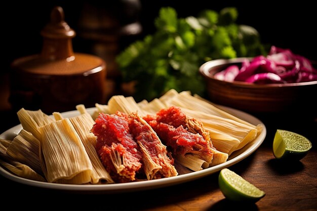 Tamales de Puerco Tamales di maiale rosso