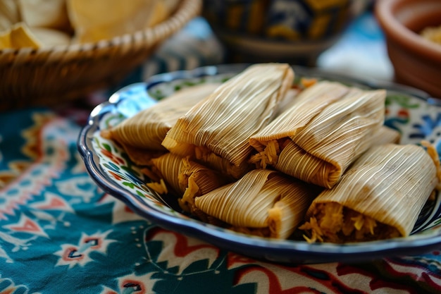 Tamales messicani fatti di mais e pollo