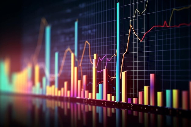 Tampilan dekat grafik batang dengan sedikit bit bit bit bit bit bit bit bit bit bit AI generatif