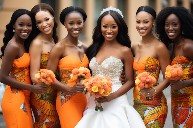 Tangerine Elegance che celebra l'eredità africana in una tavolozza di nozze