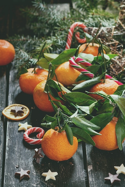 Tangerini in decorazioni natalizie