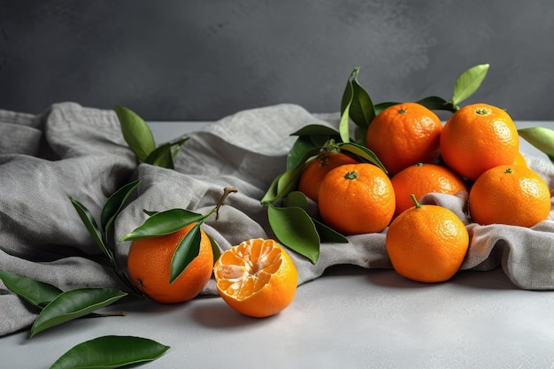 Tangerini tavolo grigio agrumi Genera Ai