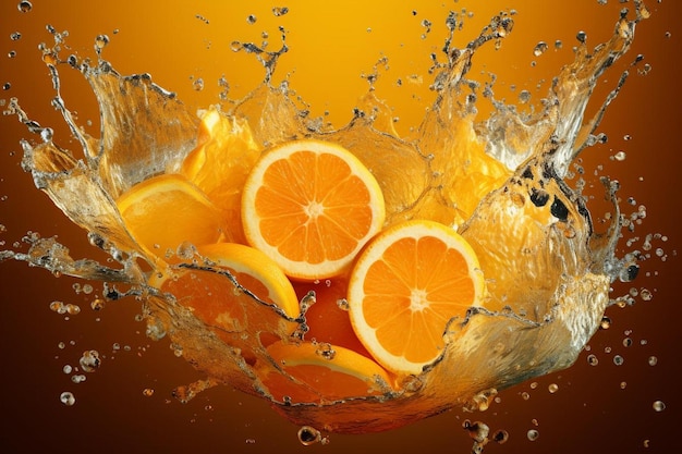 Tangy Tangerine Juice Splash Fotografia di immagini di alta qualità