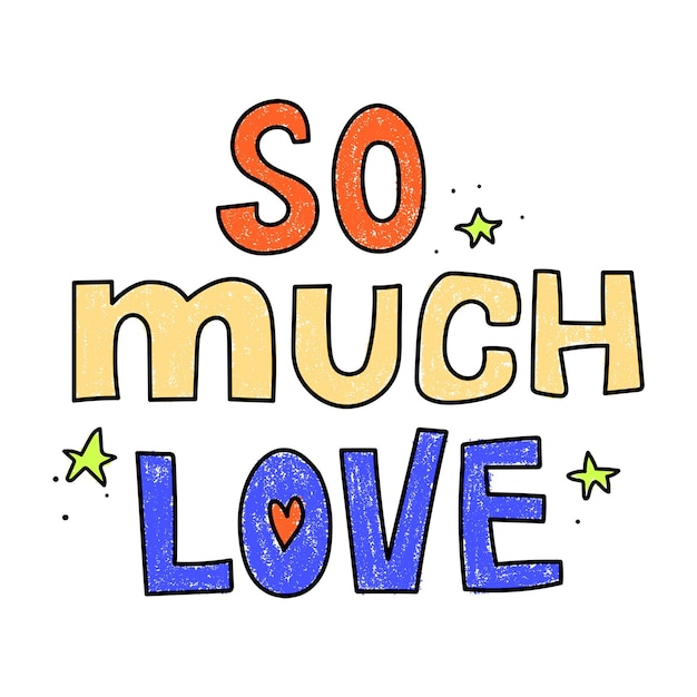 Tanto amore png adesivo carino parola di tendenza collage elemento su sfondo trasparente