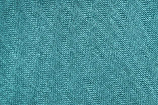 Tappezzeria in tessuto jacquard tessuto grossolano turchese brillante con linee di tessitura diagonali da vicino