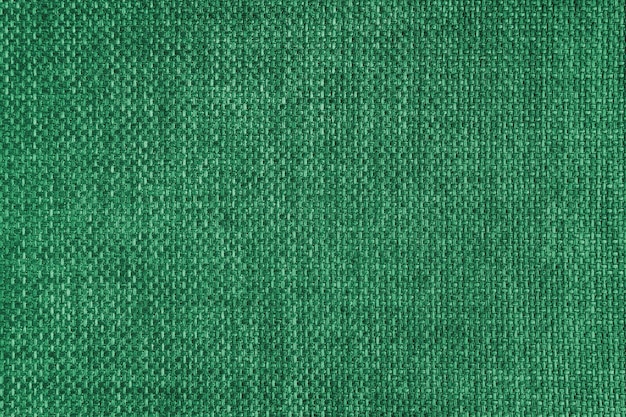 Tappezzeria in tessuto jacquard trama di tessuto grossolano verde primo piano