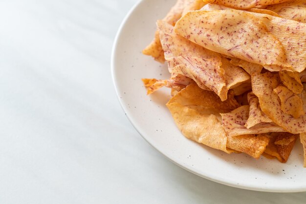 Taro Chips taro affettato fritto o al forno