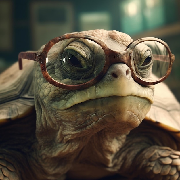 Tartaruga con gli occhiali IA generativa