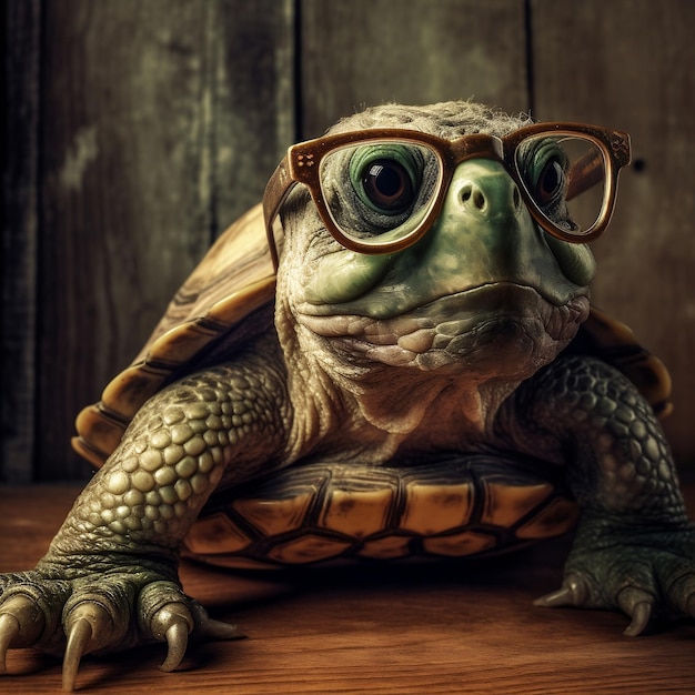 Tartaruga con gli occhiali IA generativa