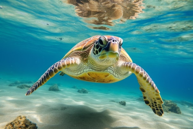 Tartaruga nell'oceano profondo