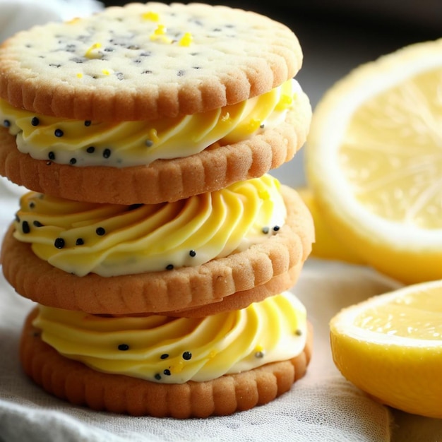 Tartelle al limone con semi di papavero e fette di limone