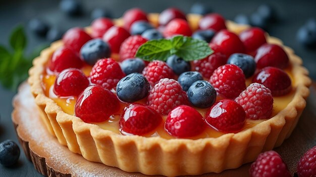 Tartlet con una glassa di frutta lucida AI generare illustrazione