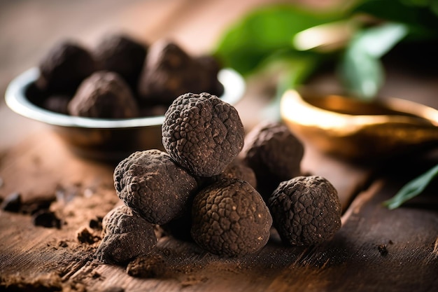 Tartufo sul tavolo della cucina fotografia professionale di alimenti pubblicitari