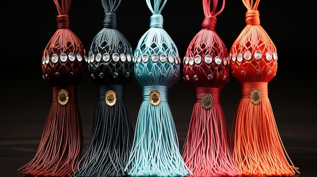 Tassel Bookmark colore rosso e blu nello stile