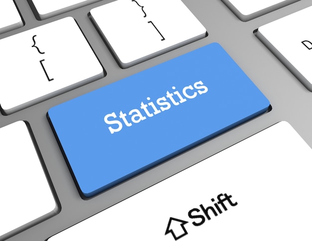 Tastiera del computer con statistiche di parole