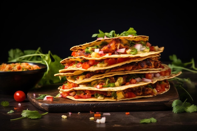 Tastiosi e vegetariani tacos come spicciosi spuntini messicani