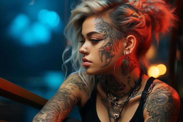 Tatto su pelle del corpo di una donna Tatto sulla pelle di un uomo Tatto come forma d'arte separata Disegno unico Contorno autentico Sguardo audace Personaggio sicuro Libero di trucco Disegno artistico