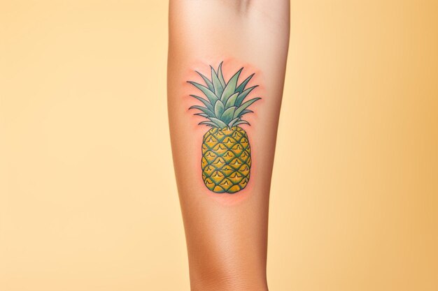 Tatuaggi o body art a tema ananas