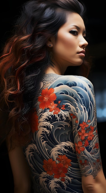 tatuare una donna 20th Century Wave Tattoo Okinawa