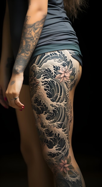 tatuare una donna 20th Century Wave Tattoo Okinawa
