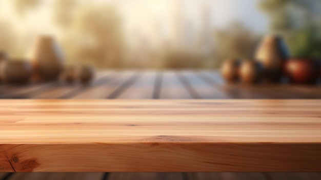 Tavola di legno realistica, tavola di Legno, vista anteriore