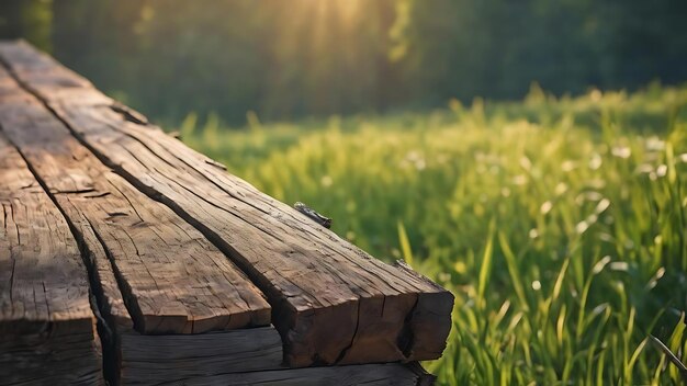 Tavola di legno rustica in natura sfondo del prodotto