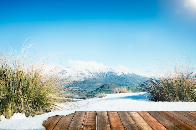 Tavola di scena di montagna