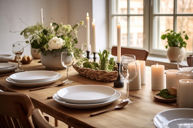 Tavola servita in stile scandinavo